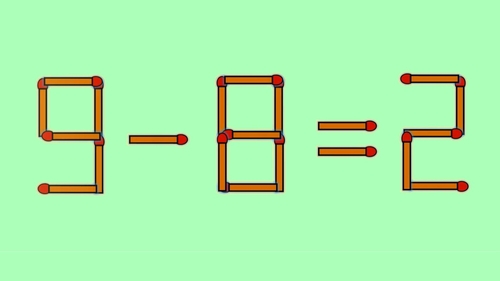 Test IQ cu chibrituri | Corectați 9-8=2, mutând un singur băț