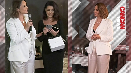 Andreea Marin și Simona Pătruleasa, în „duel” black & white. Cele două celebre prezentatoare TV au „răvășit” asistența la ultima apariție mondenă