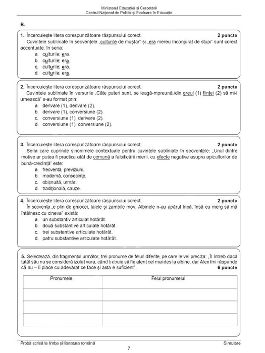 Simulare Evaluare Națională 2025 la Limba Română. Ce subiecte au avut elevii de clasa a VIII-a