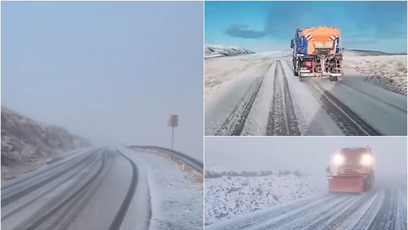 Zona din România unde ninge ca-n povești. S-a depus un strat de 10 centimetri de zăpadă