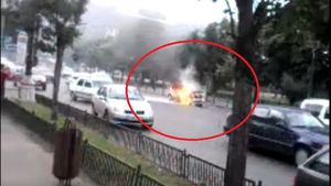 Un matiz a luat foc chiar in inima Capitalei!