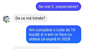 Bancul lunii octombrie | Nu vrei 5 prezervative?