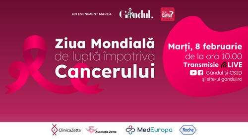 Conferința ”Ziua Mondială de luptă împotriva cancerului” în direct din studioul GÂNDUL LIVE, 8 februarie de la ora 10.00