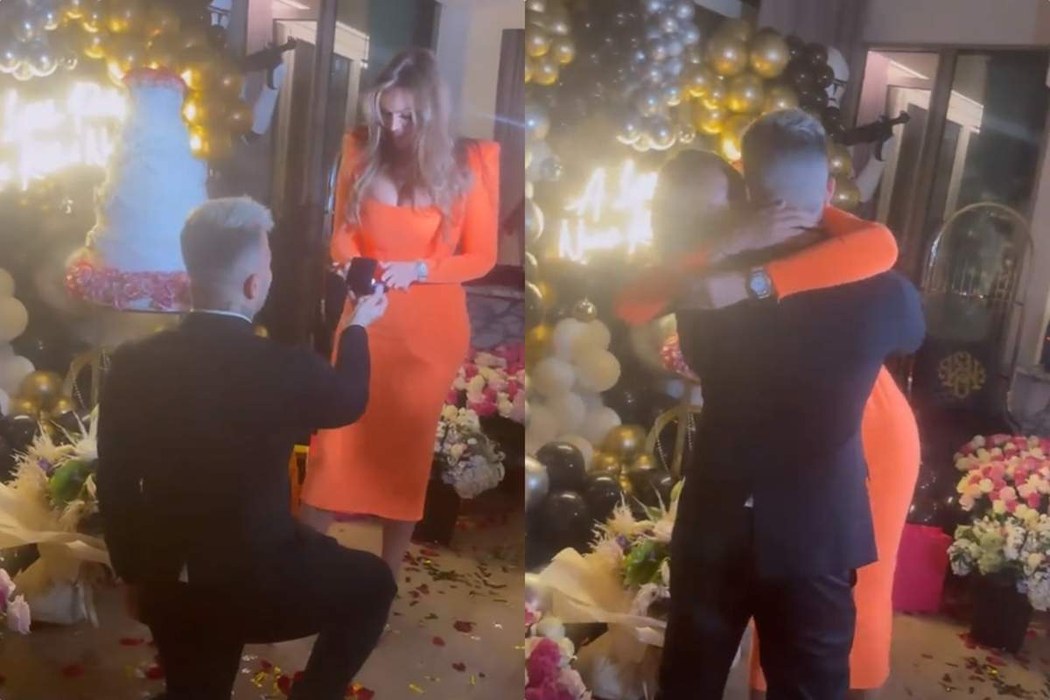 Momentul în care Pooyan i-a oferit inelul Dariei (Foto: Instagram)