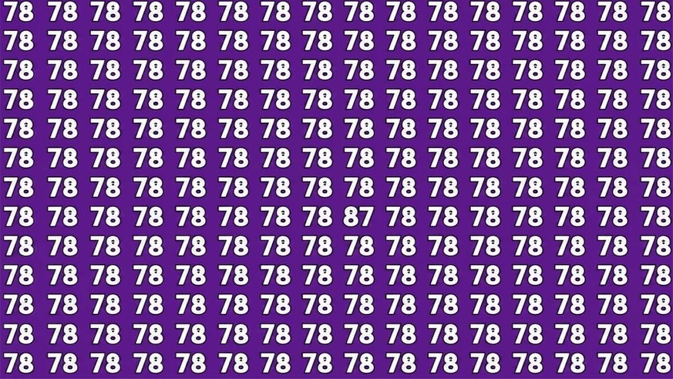 Test de inteligență | Depistați singurul număr din imagine diferit de 78! Geniile reușesc în 7 secunde