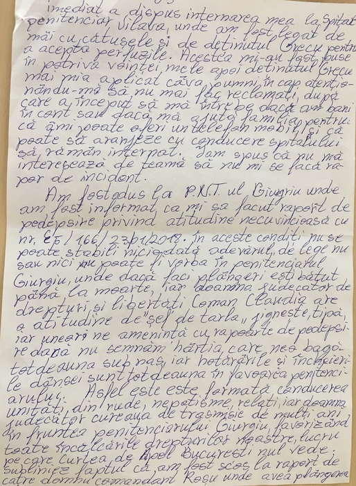 Scrisoarea deținutului bulgar