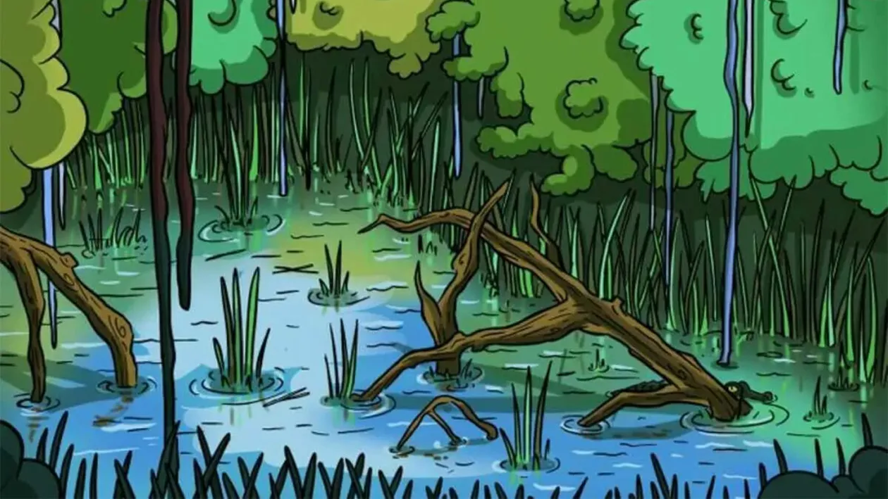 Iluzie optică virală | Ești un geniu atent la detalii? Găsește crocodilul în maximum 15 secunde