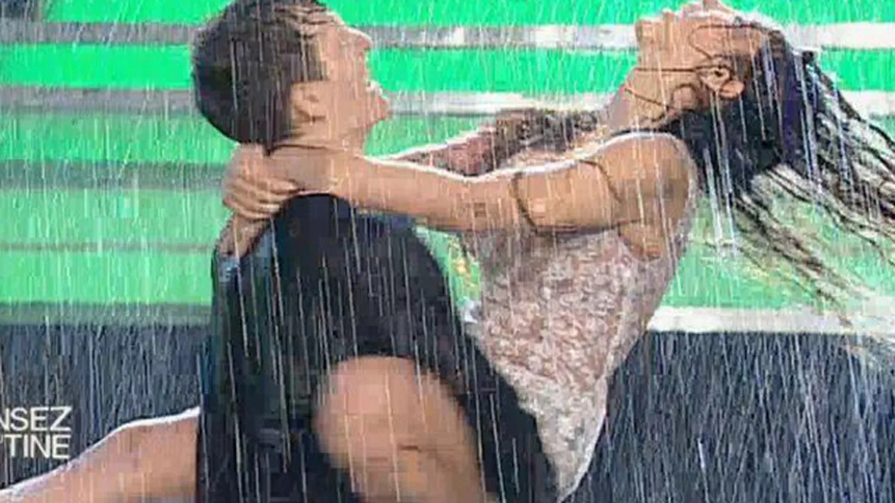 Scene desprinse din filmele pentru adulti! Ruby, decoltata, uda si cu chilotii la vedere! Lui Stefan Banica NU i-a placut: “NOTA 7