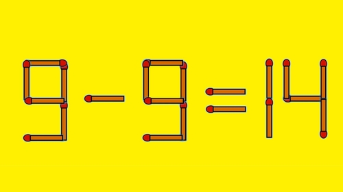 Test IQ cu chibrituri | Mutați un singur băț, pentru a corecta 9 - 9 = 14