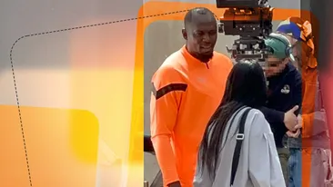 Usain Bolt a făcut show la filmări și a cucerit-o pe colega de platou. Cel mai rapid om din lume a întors toate privirile pe Calea Victoriei
