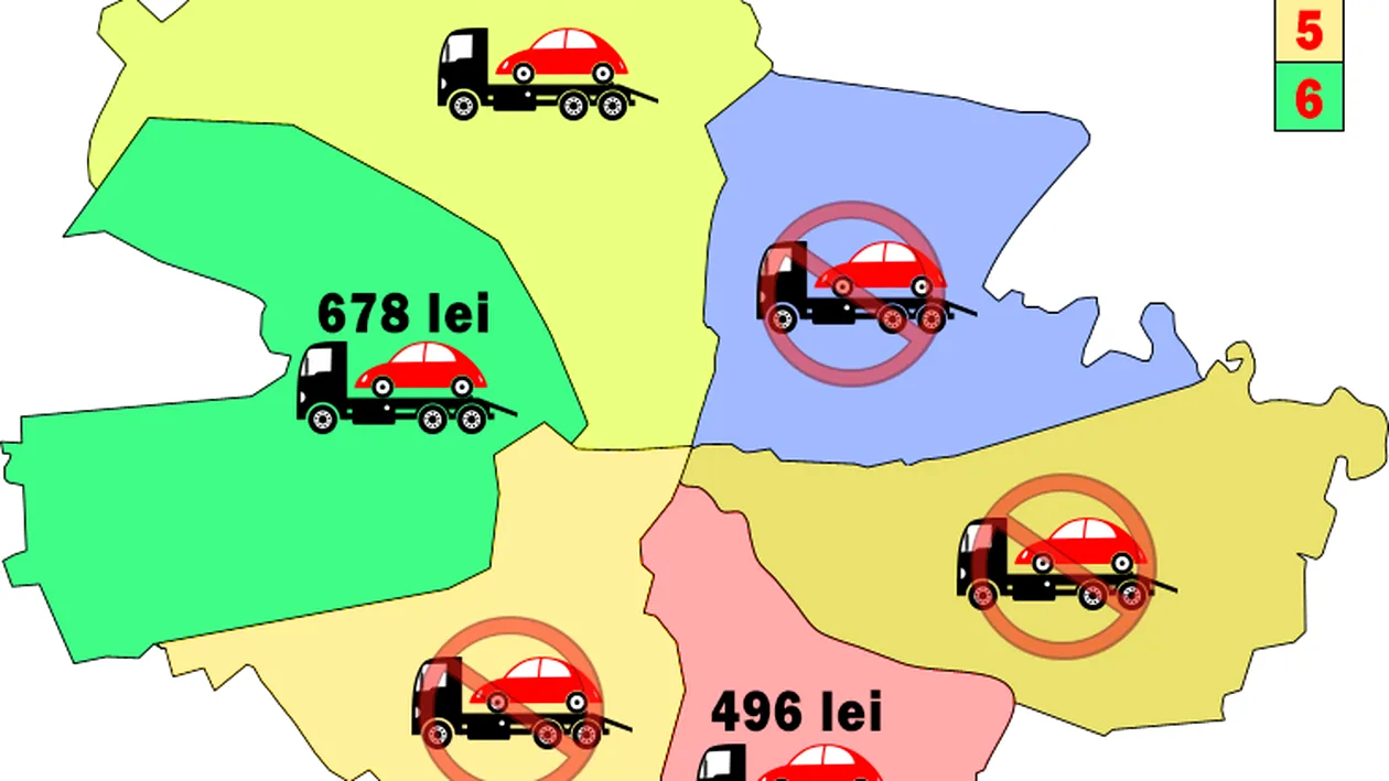 Vezi unde risti sa ti se ridice masina in Capitala si cat te costa sa o recuperezi de la hingheri!