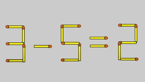 Test de inteligență | Corectați 3 - 5 = 2, mutând un singur băț de chibrit