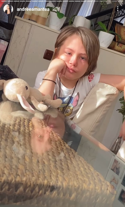 Andreea Mantea, cu sufletul frânt după ce fiul ei i-a făcut o mărturisire în timp ce plângea: “Sună-l pe președinte și spune-i să-l aducă pe Stinky” | FOTO