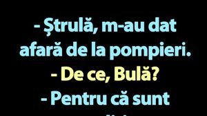 BANC | Bulă a fost dat afară de la pompieri