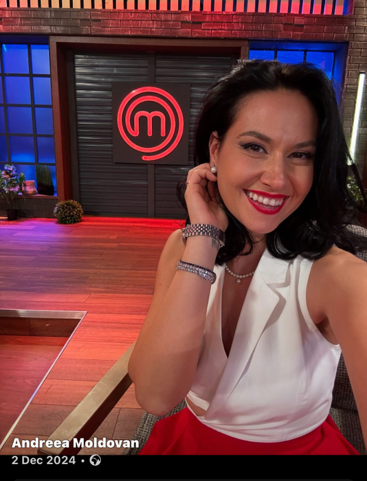 Andreea Moldovan a fost invitată în platoul MasterChef România - 2024/ sursă foto: Facebook