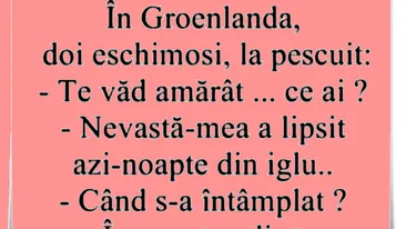 BANC | Ce probleme conjugale au eschimoșii în Groenlanda: Nevastă-mea a lipsit azi-noapte din iglu