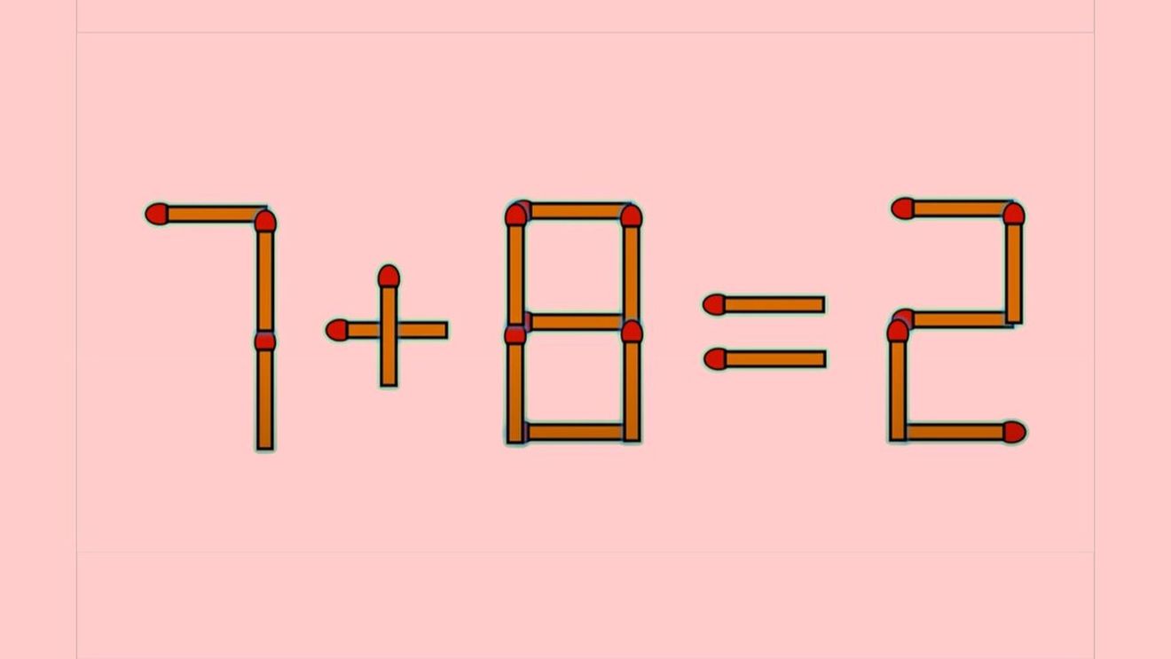 Test de inteligență | Corectați 7 + 8 = 2 mutând un singur băț de chibrit