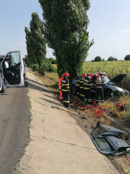 Accident grav în Giurgiu. Elicopterul SMURD a preluat doi răniți