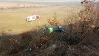 Accident grav în Giurgiu. S-au răsturnat cu mașina pe câmp și au rămas încarcerați