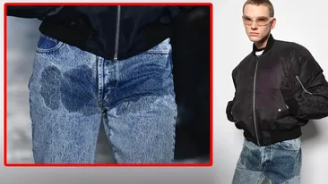 Moda a luat-o razna! Au apărut blugii pătați în dreptul prohabului. Ireal cu ce sumă se vând