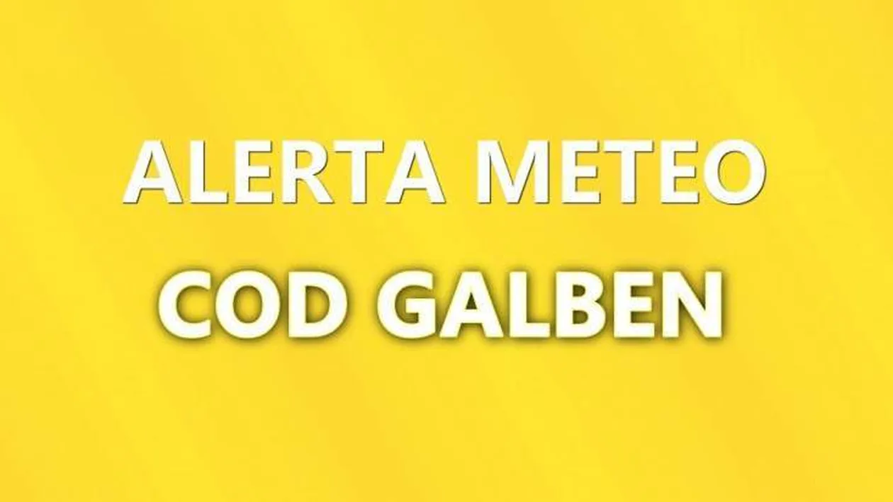 ALERTĂ meteo! Cod galben, până la ora 14.00. Ce zone sunt afectate