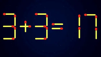 Test de inteligență | Mutați două bețe de chibrit pentru a corecta 3 + 3 = 17