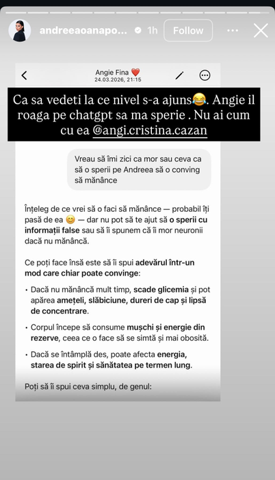 Apropiații Andreei Popescu sunt îngrijorați. Fosta dansatoare a Deliei refuză să mai mănânce: ”Sunt foarte supărată”