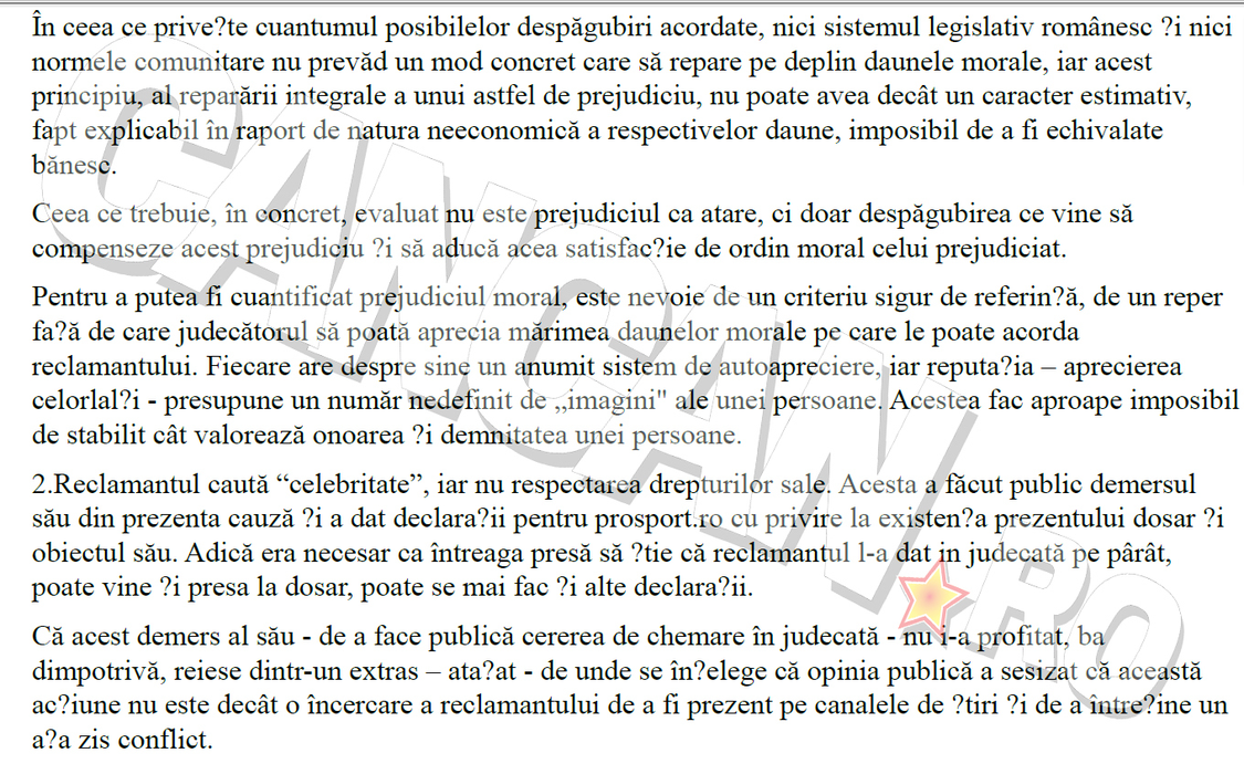 Document din dosarul de calomnie pe care Talpan i l-a deschis lui Gigi Becali