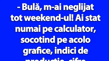 BANC | Bulă, m-ai neglijat tot weekend-ul!
