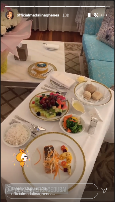 Masă regească a avut Mădălina Ghenea în Dubai, unde a petrecut câteva zile