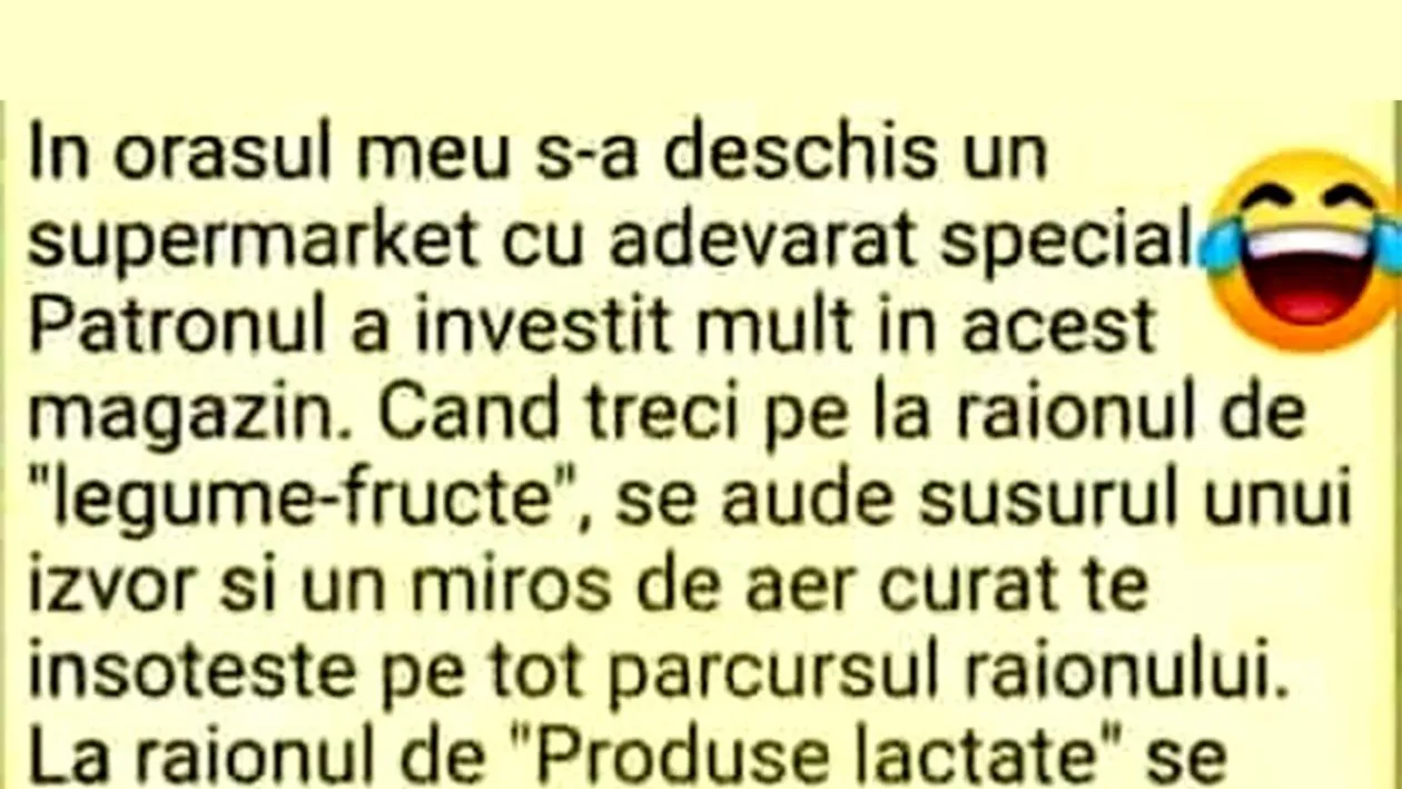 Bancul sfârșitului de săptămână | Noul supermarket din oraș