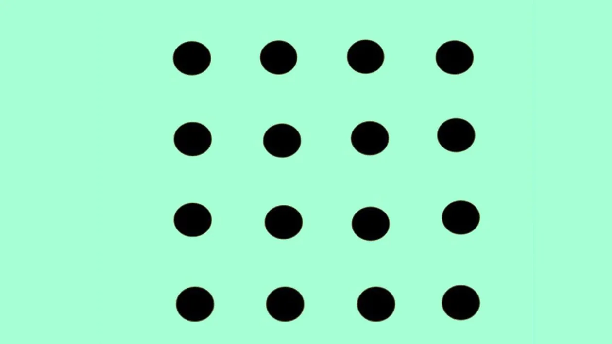 Test IQ doar pentru genii | Poți uni toate cele 16 puncte, fără a ridica pixul de pe hârtie, prin 6 linii drepte?