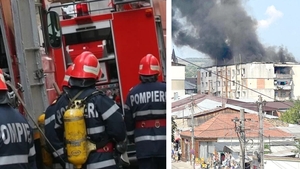 De-a râsu'-plânsu'! Pompierii din Huși au ajuns urgent, pentru a stinge un bloc în flăcări, însă au uitat un lucru esențial