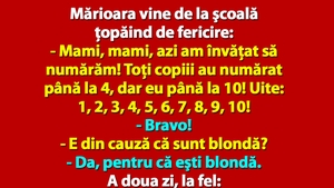 BANC | Mărioara vine de la şcoală ţopăind de fericire: "Mami, mami azi am învăţat să.."