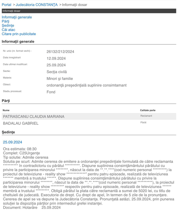 Victorie pentru Claudia Pătrășcanu… înfrângere pentru Gabi Bădălău! Instanța a decis