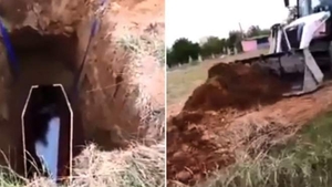 Șocant! O bătrână moartă din cauza coronavirusului a fost aruncată în groapă cu buldoexcavatorul