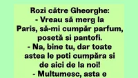 BANC | Rozi către Gheorghe: Vreau să merg la Paris