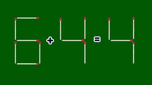 TEST IQ doar pentru genii | Corectați egalitatea 6+4=4 mutând un singur chibrit!