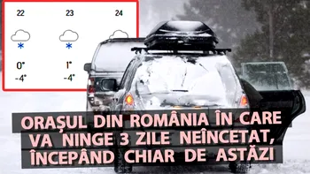 Orașul din România în care va ninge 3 zile neîncetat, începând chiar de astăzi. Prognoza meteorologilor Accuweather