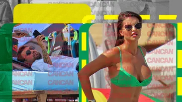 Mutu și-a băgat soția la înaintare! Masculilor le-a stat ”ceasul” chiar în buza mării: și-a făcut apariția Sandra, într-un minuscul costum de baie!