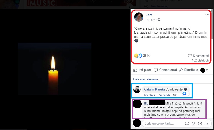 Acesta este mesajul făcut public de Lora după ce mama ei a murit © Facebook