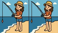 Test de inteligență | Aceste două tinere care pescuiesc par identice, dar nu sunt. Găsiți cele 3 diferențe!