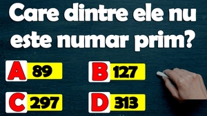 Test IQ exclusiv pentru genii | Care dintre ele nu e număr prim: 89, 127, 297 și 313?