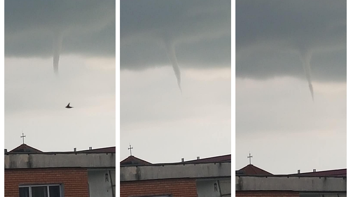 O tornadă a îngrozit locuitorii din apropiere de Timișoara. Totul a fost filmat