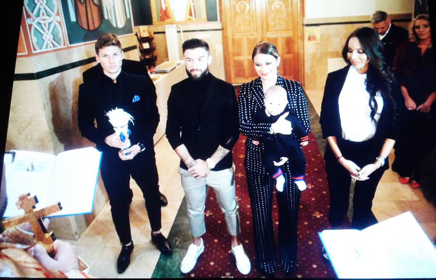 Gabriel Enache şi Lena şi-au botezat fiul. CANCAN.RO a transmis imagini LIVE de la eveniment. Laurenţiu Reghecampf şi Anamaria Prodan, naşii micuţului Edan