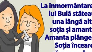 BANC | La înmormântarea lui Bulă stăteau, una lângă alta, soția și amanta