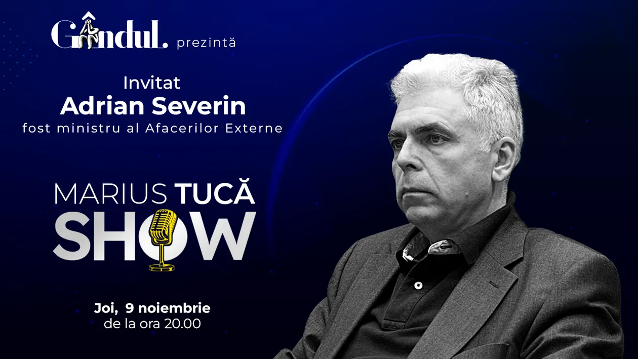 Marius Tucă Show începe joi, 9 noiembrie, de la ora 20.00, live pe gândul.ro. Invitat: Adrian Severin
