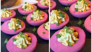 Ouăle roz umplute sunt ultima fiță pentru aperitivul de Paște! Cum se colorează natural și sănătos
