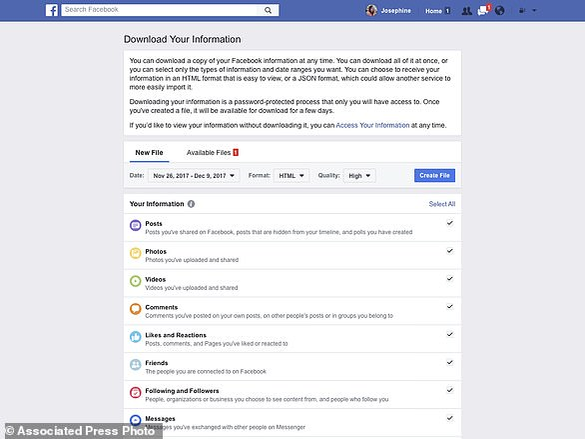 This undated product image provided by Facebook shows a redesign of Facebook's privacy tools. Facebook announced the redesign on Wednesday, March 28, 2018. The changes won't affect Facebook's privacy policies or the types of data it gathers on users. But the company hopes its 2.2 billion users will have an easier time navigating its complex and often confusing privacy and security settings. (Facebook via AP)