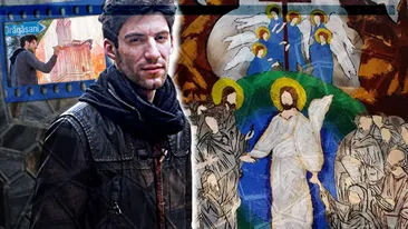 Un profesor din Vâlcea lucrează la cea mai mare icoană pe sticlă din lume!